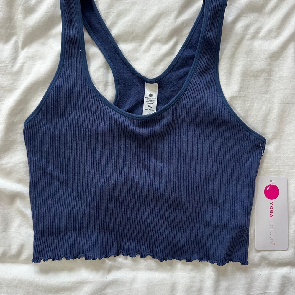 Yogalicious Navy Ribbed Tank Top